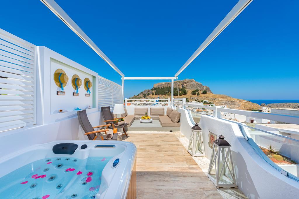 Lindos Allure Villa With Jacuzzi And Acropolis View!!! المظهر الخارجي الصورة
